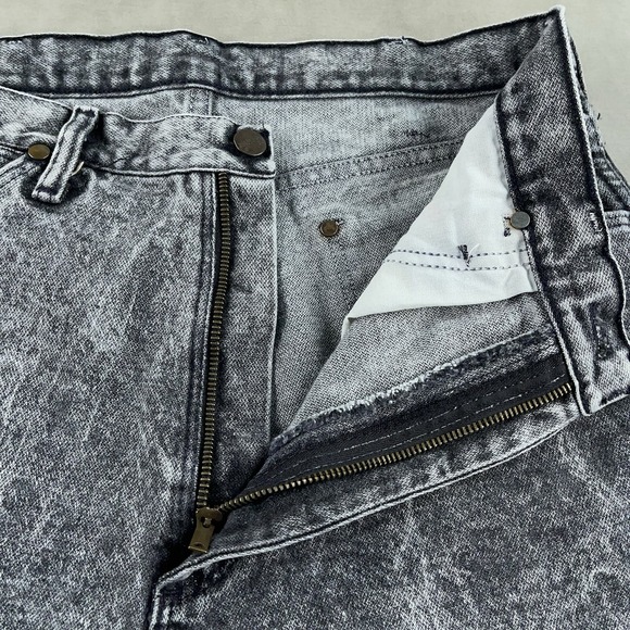 Vintage Wrangler Jeans Mens 34x34 Gray Acid Wash Straight Leg 13MWZ (Fits 31x33) - Picture 4 of 14
